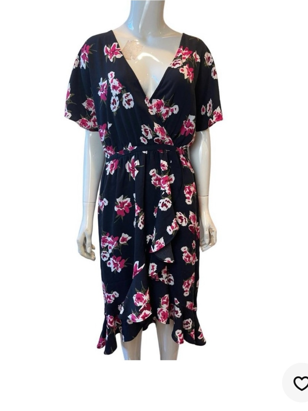 Jcrew Floral V-Neck High-Low Midi Dress - Picture 2 of 4